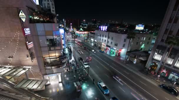 Hollywood Blvd Hollywood Highland Night Traffic Time Lapse Califórnia Eua — Vídeo de Stock