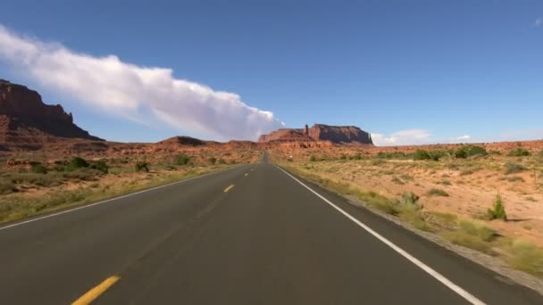 Monument Valley Scenic Byway 163 Southbound Utah Driving Template Southwest — Stock video