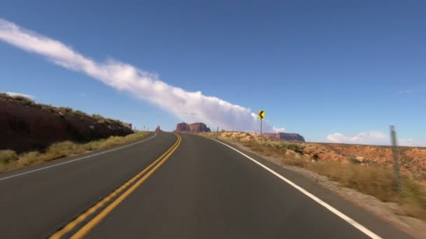 Monument Valley Scenic Byway 163 Southbound Driving Template Forrest Gump — Stock video
