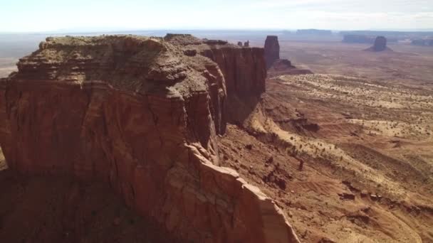 Monument Valley Brigham Hrobka Dostavník Butte Jihozápadní Poušť Usa Zvýšení — Stock video