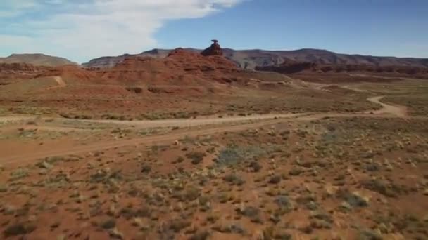 Inyección Aérea Sombrero Mexicano San Juan River Utah Usa Avance — Vídeos de Stock