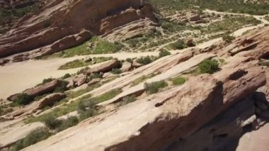 Vasquez, Kaliforniya 'daki Çölün ve otlakların Kum Taşı oluşumu Hava Çekimi