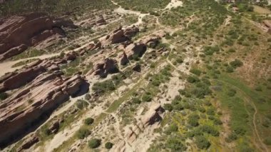 Vasquez, Kaliforniya 'daki Çölün ve otlakların Kum Taşı oluşumu Hava Çekimi