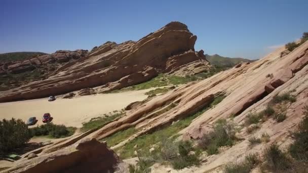 Aerial Footage Rock Formations Sunny Day Stock Footage