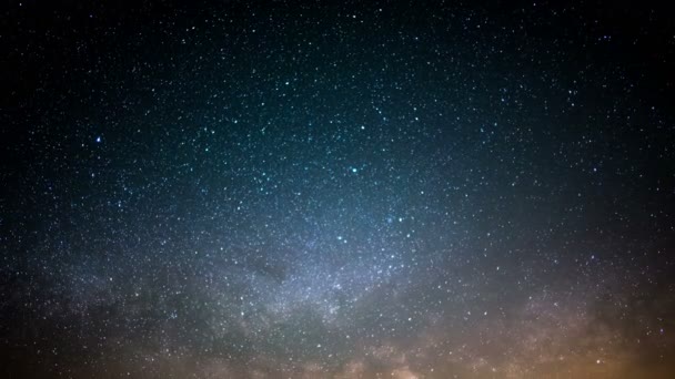 Mléčná Dráha Galaxy Core Stoupá Jarní Noci Sky Time Lapse — Stock video