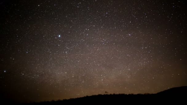 Láctea Galaxy Rise Time Estrelas Lapso Meteoros — Vídeo de Stock
