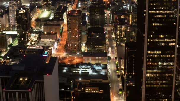 Aerial Time Lapse Los Angeles Downtown Mrakodrapy Provoz Kalifornie Usa — Stock video