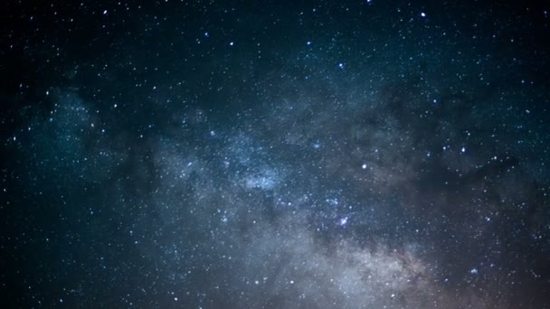 Milky Way Galaxy Spring Night Sky 50Mm Time Lapse Stjärnor — Stockvideo