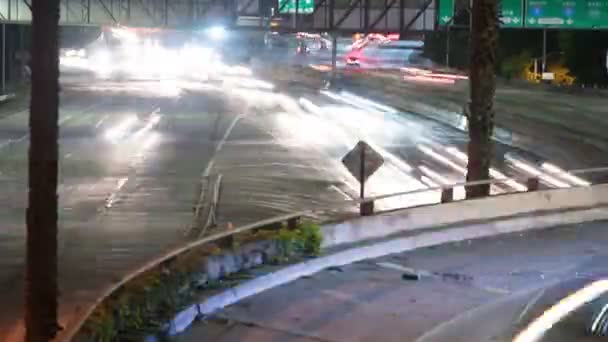 Tráfego Rodoviário Los Angeles Downtown Time Lapse Califórnia Eua Inclinar — Vídeo de Stock