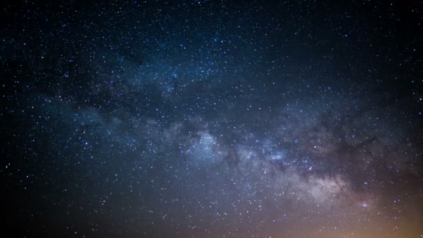 Galaxia Vía Láctea Levanta Cielo Primavera Mojave Desert California Usa — Vídeos de Stock