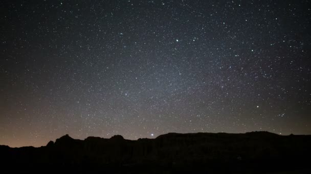 Milky Way Galaxy Spring Night Sky Time Lapse Stjärnor Och — Stockvideo