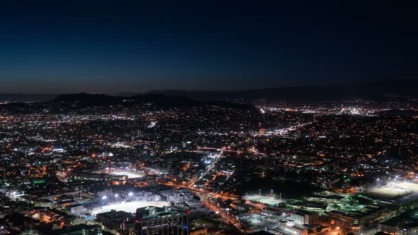 Aerial Time Lapse Los Angeles Downtown ไปย Hollywood Pan California — วีดีโอสต็อก