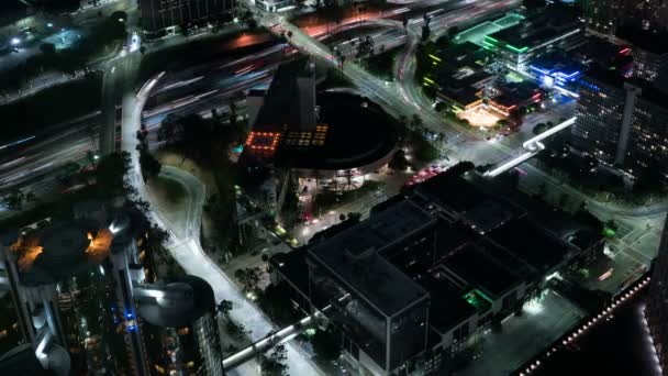 Aerial Time Lapse Los Angeles Downtown Freeway Intersections California Sua — Videoclip de stoc