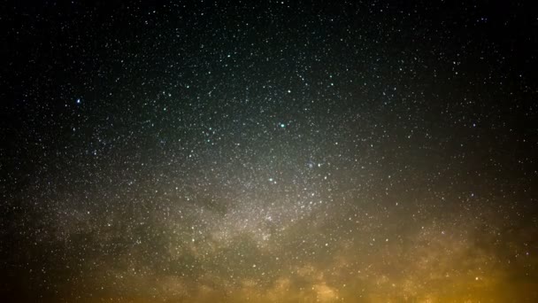Samanyolu Galaksisi Güneydoğu Gökyüzü Hızlandırılmış Yıldızları Üzerinde Yükseliyor — Stok video