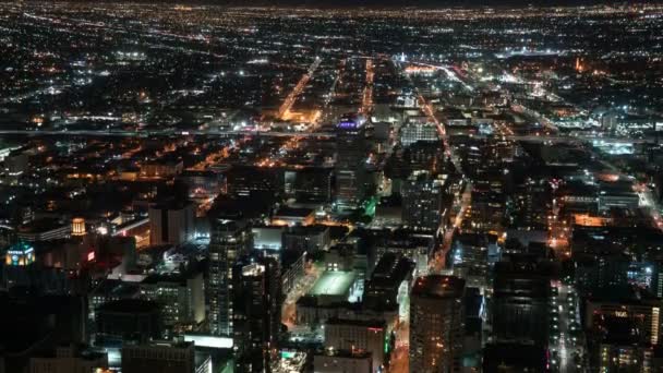 Los Angeles Downtown South Night Cityscape Time Lapse Tilt California — kuvapankkivideo