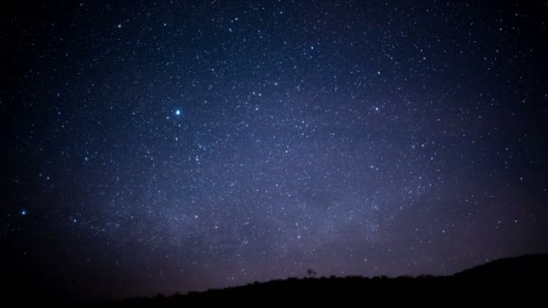 Láctea Galaxy Spring Night Sky 24Mm Time Lapse Estrelas Meteoros — Vídeo de Stock