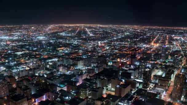 Los Angeles Downtown South Night Cityscape Time Lapse Californie Usa — Video