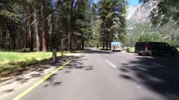 Yosemite National Park Driving Template Valley Yosemite Falls Califórnia Eua — Vídeo de Stock