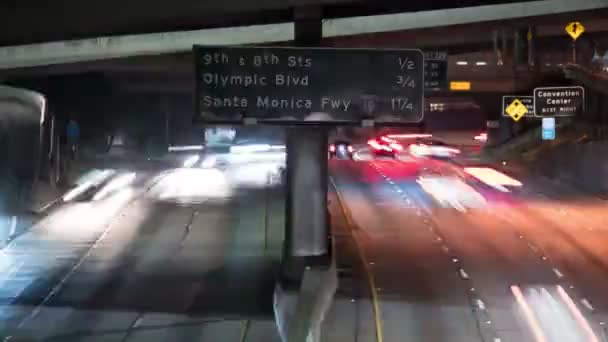 Tráfego Rodoviário Los Angeles Downtown Time Lapse Califórnia Eua — Vídeo de Stock