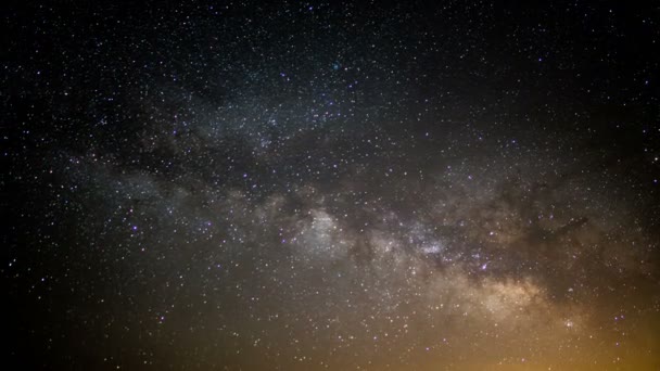 Láctea Galaxy Primavera Noite Céu Tempo Lapso Estrelas Meteores — Vídeo de Stock