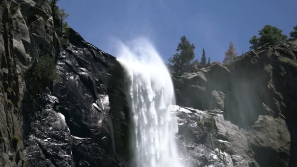Yosemite National Park Bridalveil Fall Vårsäsongen Kalifornien Usa — Stockvideo
