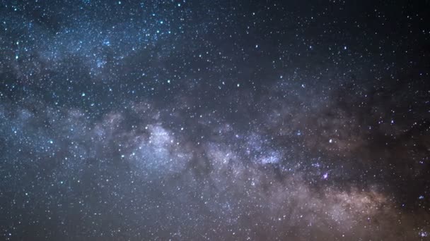 Чумацький Шлях Галактика Основний Час Лапс Пурпурового Сходу Сонця — стокове відео
