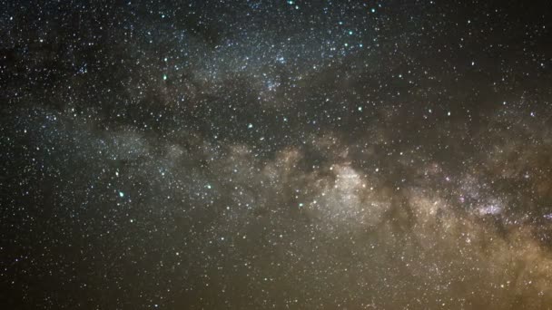 Γαλαξίας Μας Galaxy Core Time Lapse Χρυσή Ανατολή — Αρχείο Βίντεο