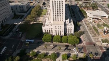 Los Angeles Şehir Merkezi Trafikte Yoğun Zaman Geçidi Gündüz trafiği Kaliforniya 'da
