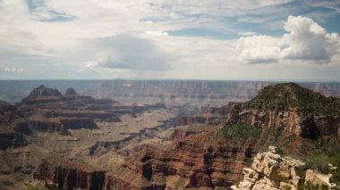 Büyük Kanyon Kuzey Rim Parlak Melek Kanyonu Gök Gürültüsü Bulutları Gündüz Hızı Pan Arizona 'dan ayrıldı
