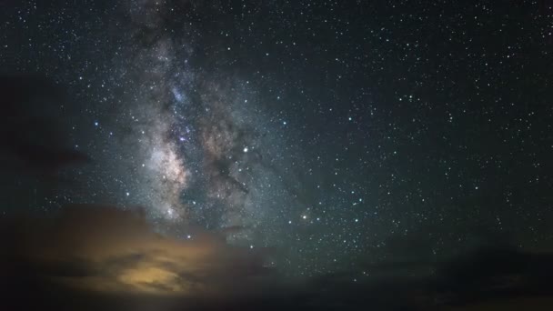 Gran Cañón Extremo Norte Vía Láctea Time Lapse Thunderstorm Clouds — Vídeo de stock