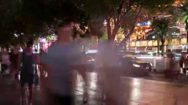 Las Vegas Strip Turistas Pasando Tiempo París Por Noche Pan — Vídeos de Stock