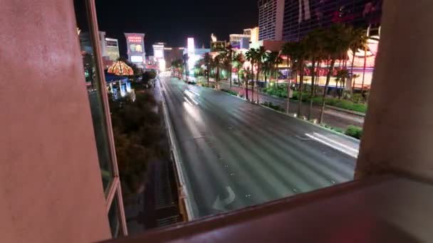 Las Vegas Strip Flamingo Kierunku Północnego Czasu Ruchu Lapse Mostu — Wideo stockowe