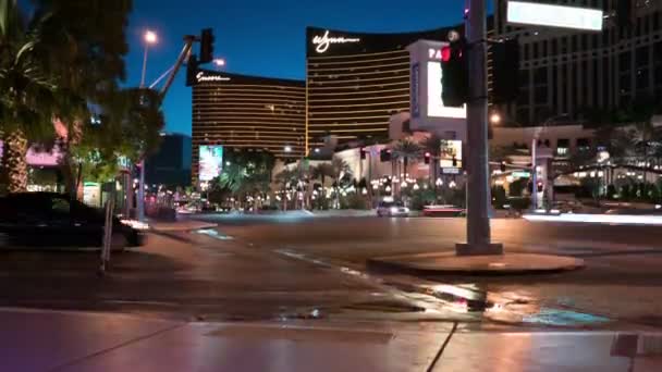 Las Vegas Strip Time Lapse Hotels Casino Wynn — Stockvideo