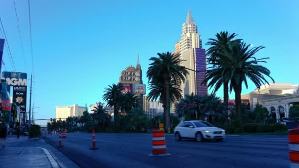 Las Vegas Strip Sunrise Time Lapse Hacia Nueva York Nueva — Vídeos de Stock