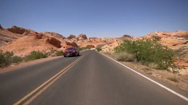 Nevada Nevada Desert Highway Hiperlapse Yangının Süratli Vadisi Abd — Stok video