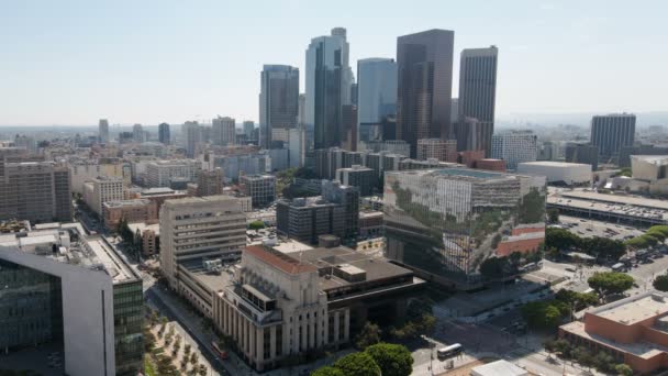 Los Angeles Downtown Daytime Skyline Traffic Time Lapse City Hall — Stock Video