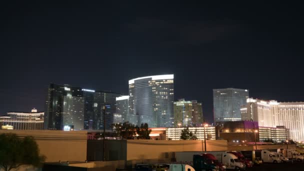Las Vegas Strip Skyline Time Lapse Drapacz Chmur Hotele Kasyna — Wideo stockowe