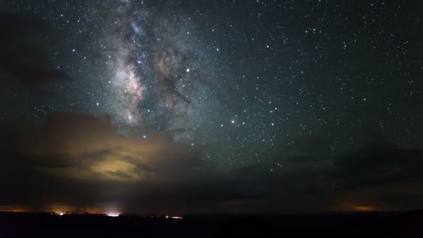 Büyük Kanyon Samanyolu Zamanaşımı Fırtına Bulutları Güney Rim Arizona Abd — Stok video