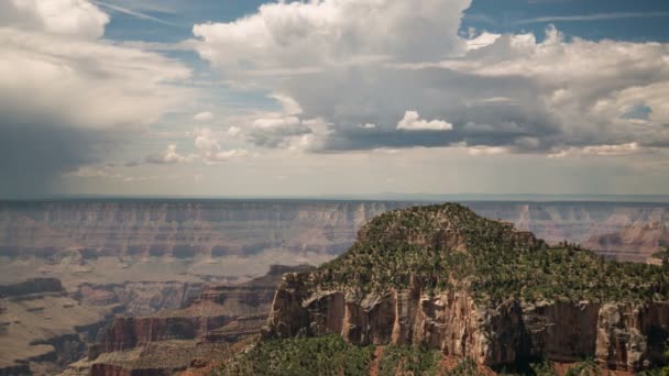 Grand Canyon North Rim Gewitterwolken Zeitraffer Über Bright Angel Canyon — Stockvideo