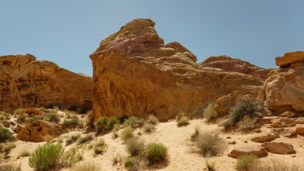 Valley Fire Vita Kupolerna Trail Desert Canyon Nevada Usa Pan — Stockvideo