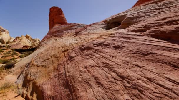 Formação Pedra Arenito Trilha Cúpulas Brancas Vale Fogo Nevada Eua — Vídeo de Stock