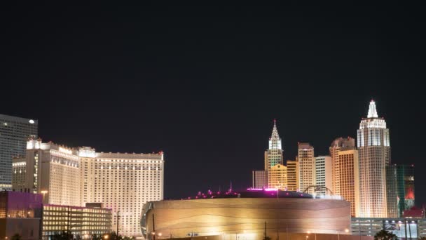 Las Vegas Strip Skyline New York Otelleri Casinos Nevada Abd — Stok video