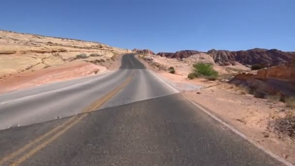 Valley Fire Desert Highway Fahrvorlage American Southwest Nevada Usa — Stockvideo