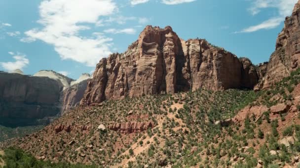 Zion National Park Scenic Drive Overlook Time Lapse Canyon Clouds — Stock Video