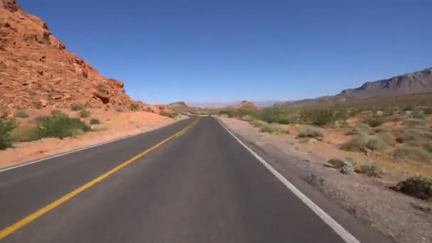 Valley Fire Time Lapse Körning Desert Highway Hyperlapse Nevada Usa — Stockvideo