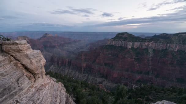 Grand Canyon North Rim Bright Angel Canyon Dusk Time Lapse — Stock video