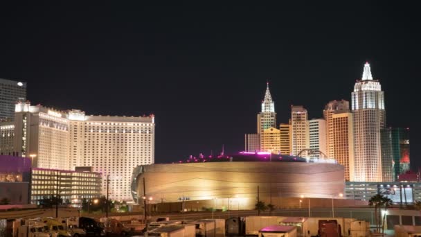 Las Vegas Strip Skyline Time Lapse New York New York — Stock Video