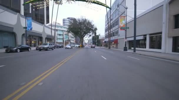 Беверлі Хіллз Родео Драйв Daytime Driving Template Wilshire Blvd Eastbound — стокове відео