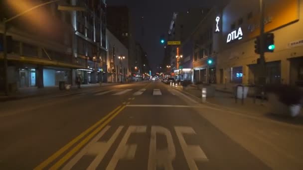Лос Анджелес Центре Бродвея Вождение Шаблон Южном Направлении Улице — стоковое видео