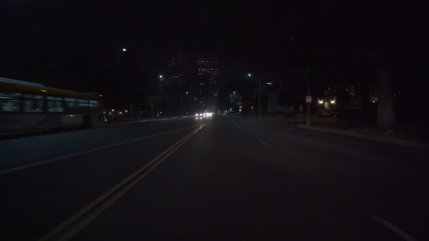 Beverly Hills Olympic Blvd Driving Template Westbound Roxbury Night — 비디오